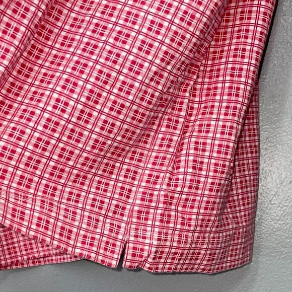 Vintage Nuovo County Seat Women Size Large Red Plaid Henley Shirt Country Casual - Picture 4 of 9